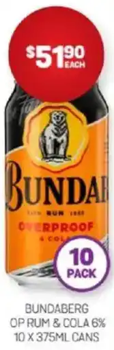 Harry Brown Bundaberg op rum & cola 6% offer