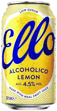 Coles NEW Ello Vodka Alcoholico Lemon 4.5% Cans 4x375mL offer