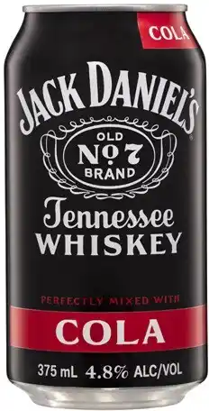 Coles Jack Daniels & Cola Cans 6x375mL offer