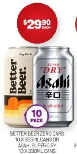 Harry Brown Better beer zero carb or asahi super dry offer