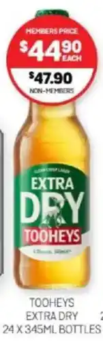 Harry Brown Tooheys extra dry bottles offer