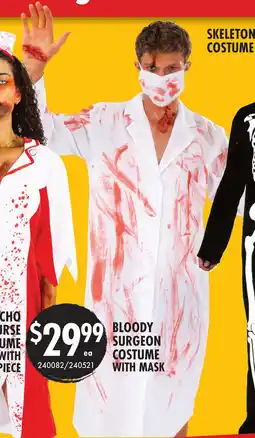 Red Dot Bloody surgeon costume with mask offer