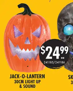 Red Dot Jack-o-lantern 30cm light up & sound offer
