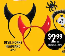 Red Dot Devil horns headband asst offer