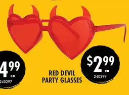 Red Dot Red devil party glasses offer