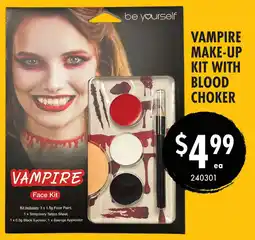Red Dot Vampire make-up kit with blood choker offer