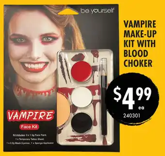 Red Dot Vampire make-up kit with blood choker offer