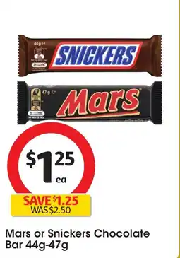 Coles Mars or snickers chocolate bar offer