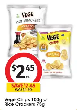 Coles Vege chips or rice crackers offer