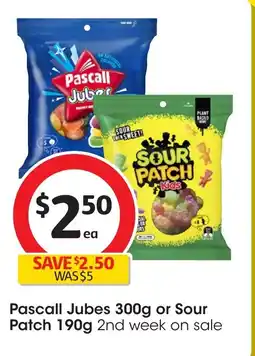 Coles Pascall jubes or sour patch offer