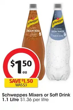 Coles Schweppes mixers or soft drink offer