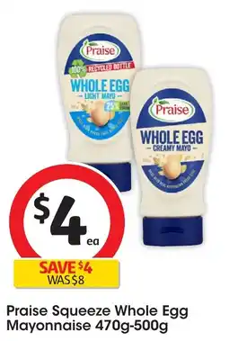 Coles Praise squeeze whole egg mayonnaise offer