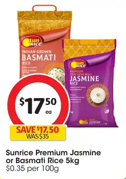 Coles Sunrice premium jasmine or basmati rice offer