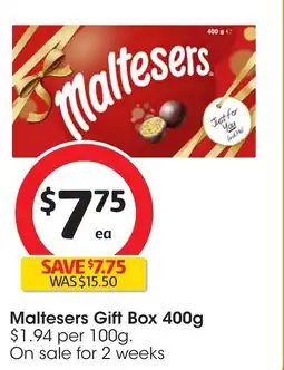 Coles Maltesers gift box offer