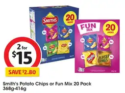Coles Smith's Potato Chips or Fun Mix offer