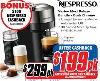 The Good Guys Nespresso Vertuo Next Deluxe Bundle-Dark Chromw offer