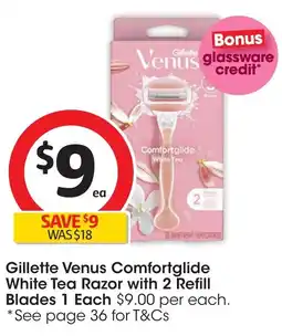 Coles Gillette venus comfortglide white tea razor offer