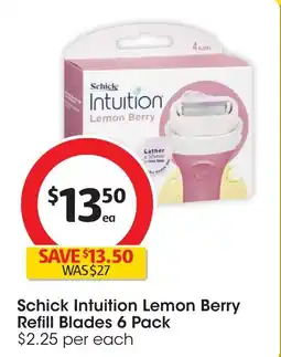 Coles Schick intuition lemon berry refill blades offer