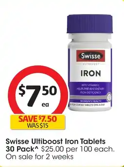 Coles Swisse ultiboost iron tablets offer