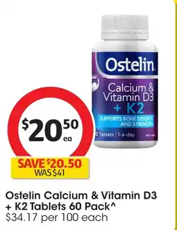 Coles Ostelin calcium & vitamin d3 + k2 + K2 Tablets offer