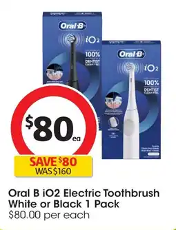 Coles Oral b io2 electric toothbrush white or black offer