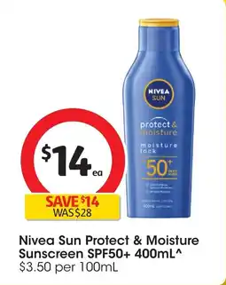 Coles Nivea sun protect & moisture sunscreen offer