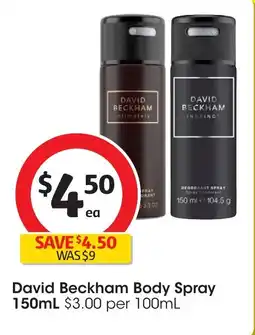 Coles David beckham body spray offer