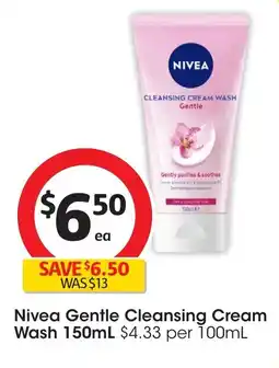 Coles Nivea gentle cleansing cream wash offer