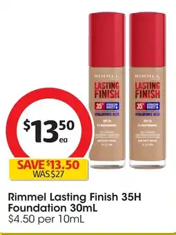 Coles Rimmel lasting finish foundation offer