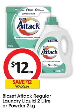 Coles Biozet attack regular laundry liquid or powder offer