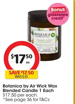 Coles Botanica by air wick wax blended candle offer