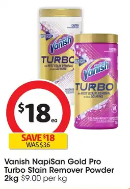 Coles Vanish napisan gold pro turbo stain remover powder offer