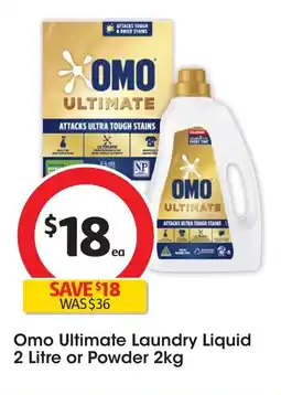 Coles Omo ultimate laundry liquid or powder offer