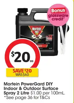 Coles Mortein powergard diy indoor & outdoor surface spray offer
