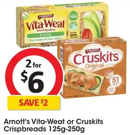 Coles Arnott's vita-weat or cruskits crispbreads offer