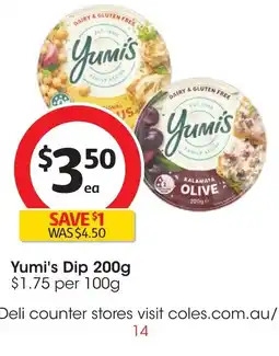 Coles Yumi's Dip offer