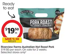 Coles Riverview farms australian hot roast pork offer