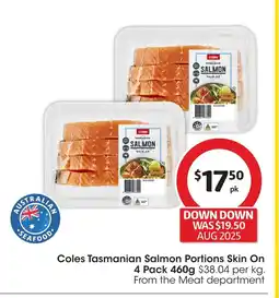Coles Coles tasmanian salmon portions skin on offer