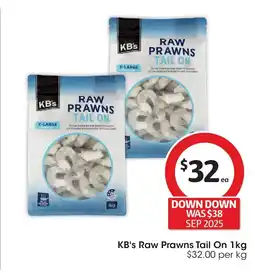 Coles Kb's raw prawns tail on offer