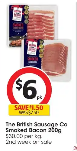 Coles The british sausage co smoked bacon offer