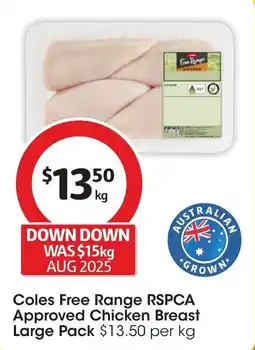 Coles Coles chicken breast large pack offer
