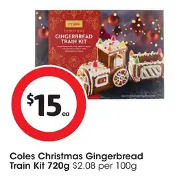 Coles Coles christmas gingerbread train kit offer