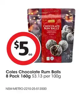 Coles Coles chocolate rum balls offer
