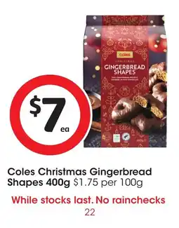 Coles Coles christmas gingerbread shapes offer
