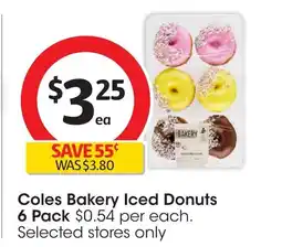 Coles Coles bakery iced donuts offer