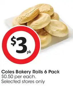 Coles Coles bakery rolls offer