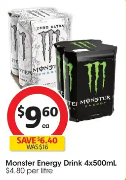 Coles Monster energy drink offer