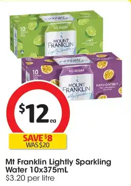 Coles Mt franklin lightly sparkling water offer