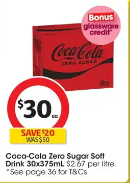 Coles Coca-cola zero sugar soft drink offer