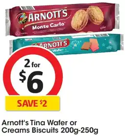 Coles Arnott's Tina Wafer or Creams Biscuits offer